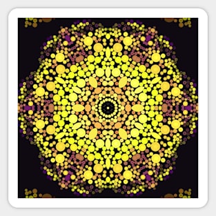 Dot Mandala Flower Yellow Purple and Black Sticker